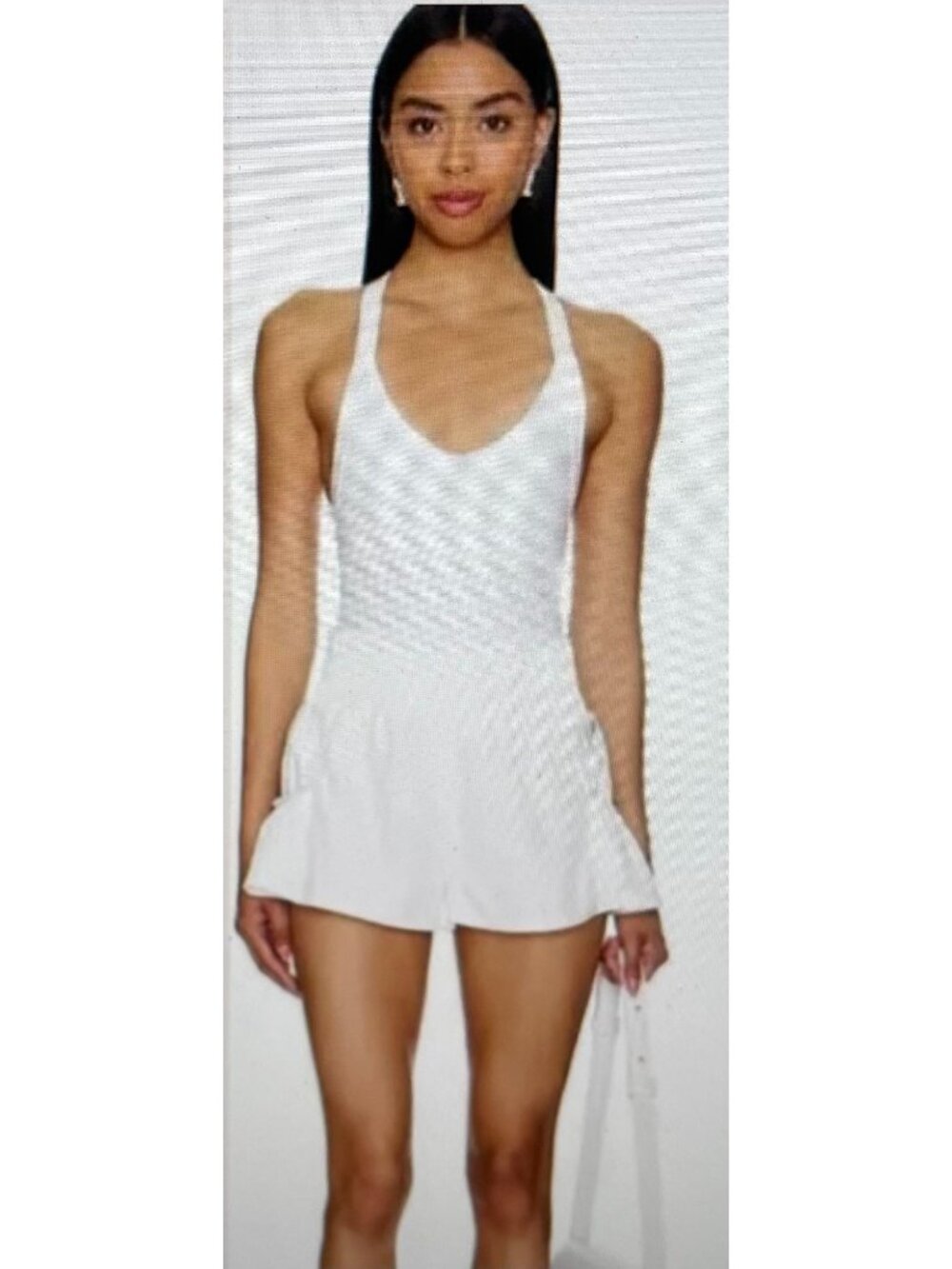 Free People Movement White Elastic Waist Dress With Cross Straps XS